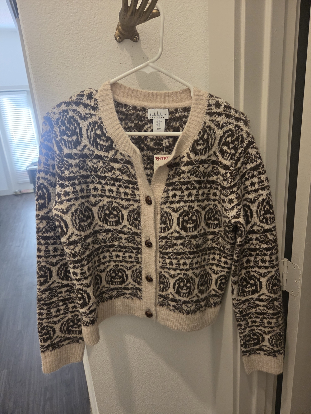 Nicole Miller Neutral Halloween Cardigan